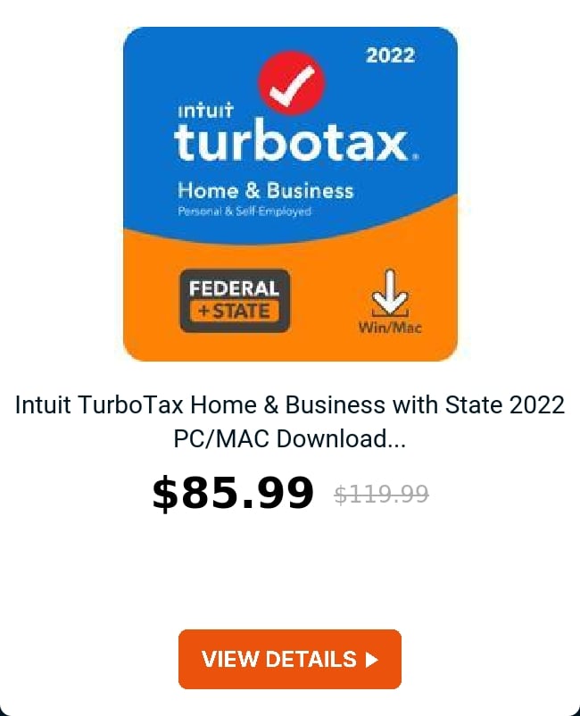 Intuit TurboTax Home & Business with State 2022 PC/MAC Download...