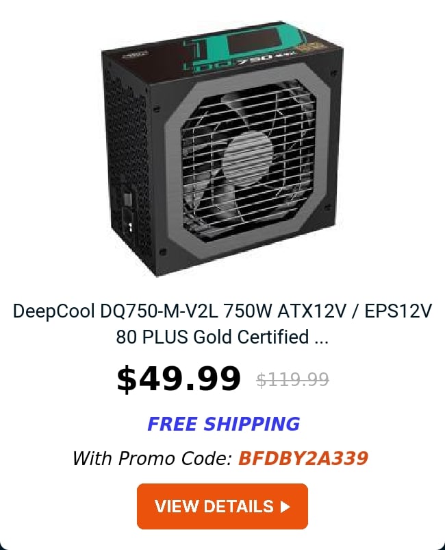 DeepCool DQ750-M-V2L 750W ATX12V / EPS12V 80 PLUS Gold Certified ...