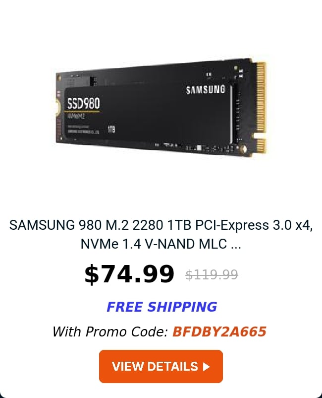 SAMSUNG 980 M.2 2280 1TB PCI-Express 3.0 x4, NVMe 1.4 V-NAND MLC ...