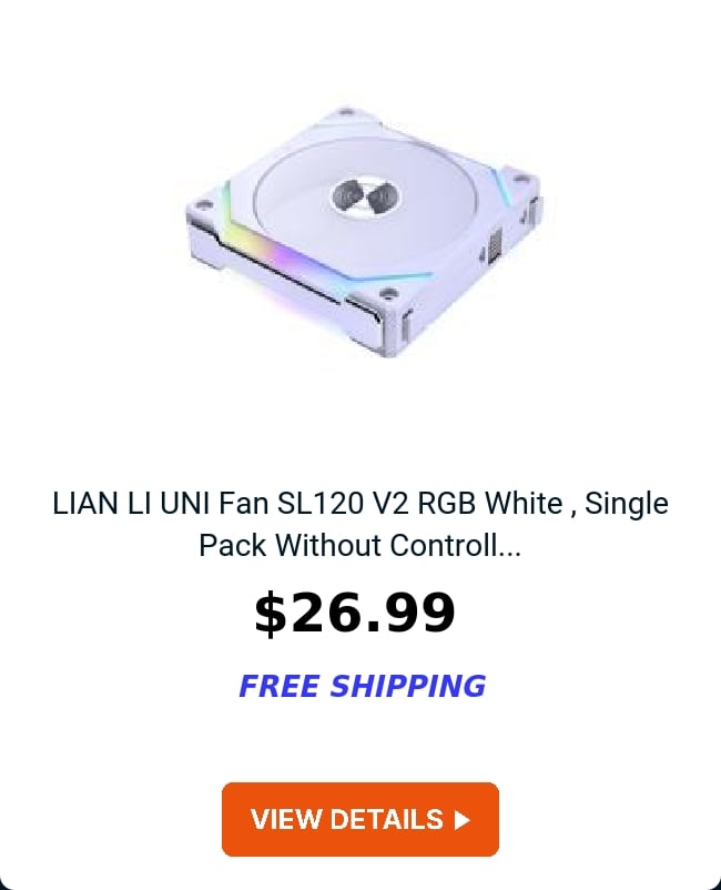 LIAN LI UNI Fan SL120 V2 RGB White , Single Pack Without Controll...