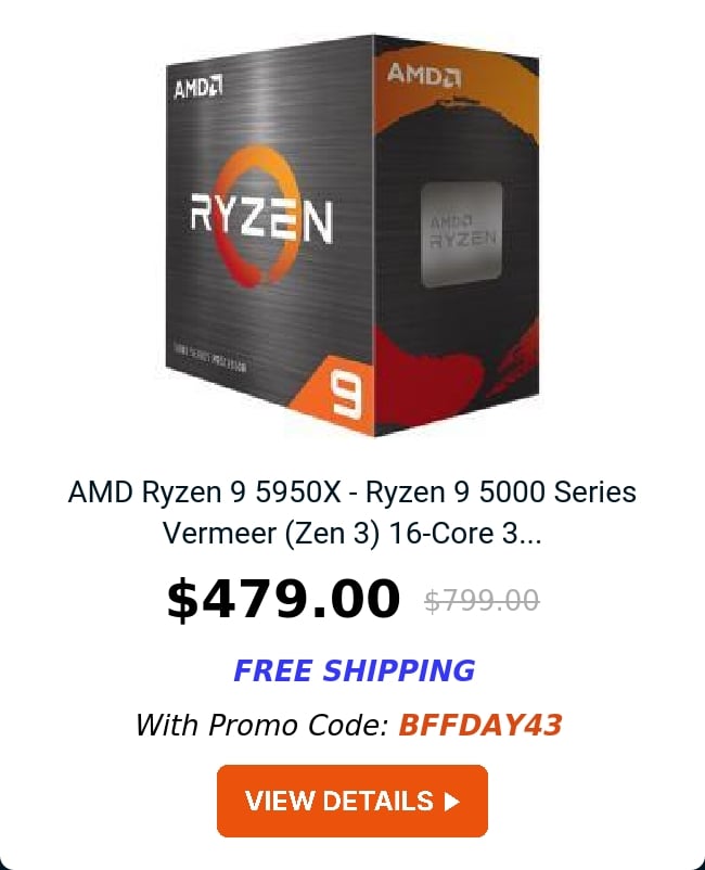 AMD Ryzen 9 5950X - Ryzen 9 5000 Series Vermeer (Zen 3) 16-Core 3...