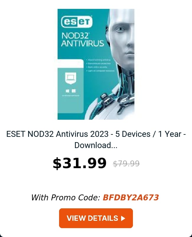 ESET NOD32 Antivirus 2023 - 5 Devices / 1 Year - Download...