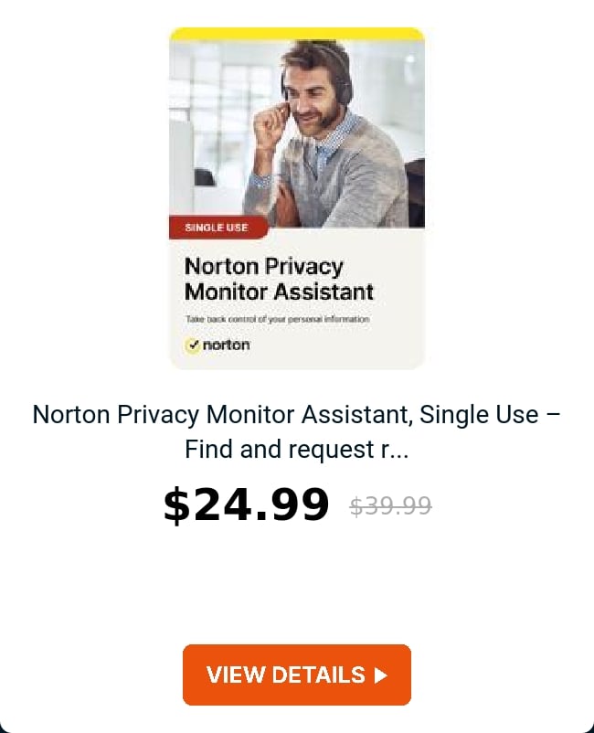 Norton Privacy Monitor Assistant, Single Use – Find and request r...