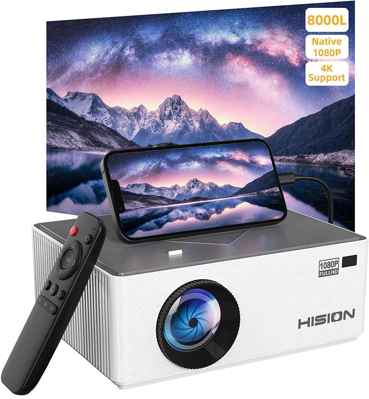HISION Mini 4K Projector