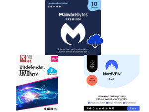 Malwarebytes + Bitdefender + NordVPN (10 Dev/1 Yr)