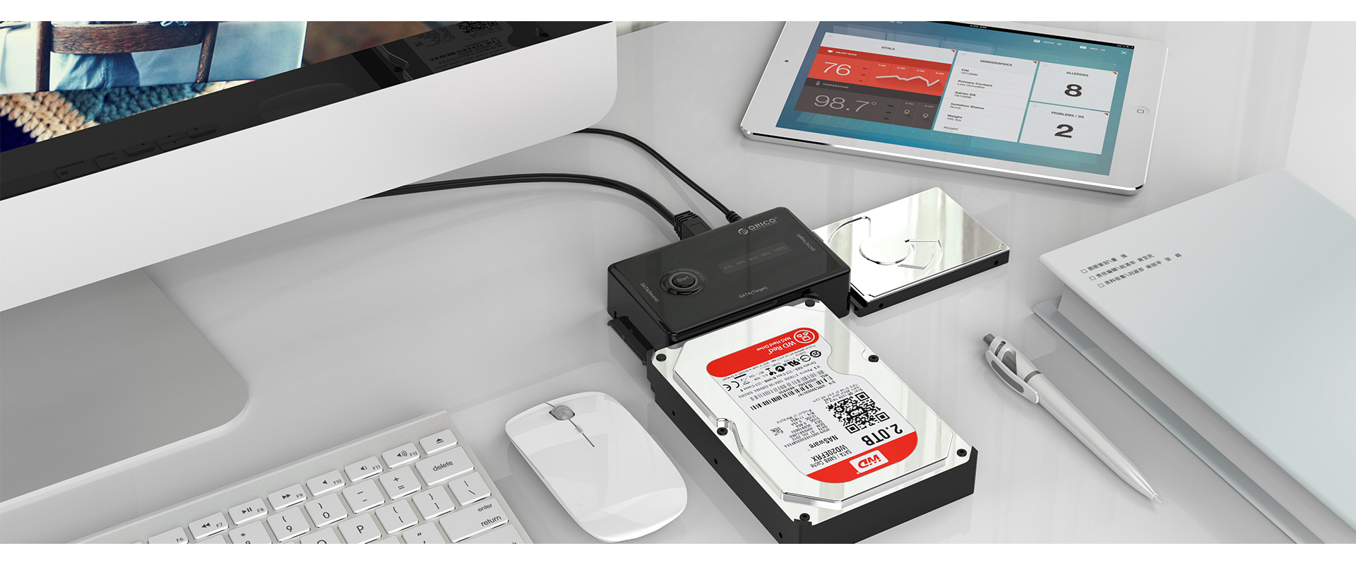 ORICO USB3.0 2.5 & 3.5 inch SATA External Hard Drive Duplicator Adapter