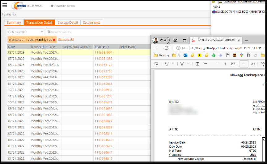 Viewing Membership Invoice